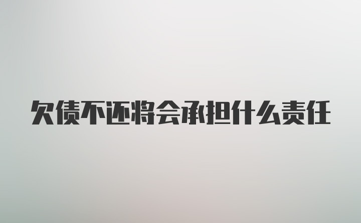 欠债不还将会承担什么责任