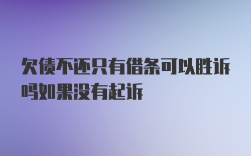 欠债不还只有借条可以胜诉吗如果没有起诉