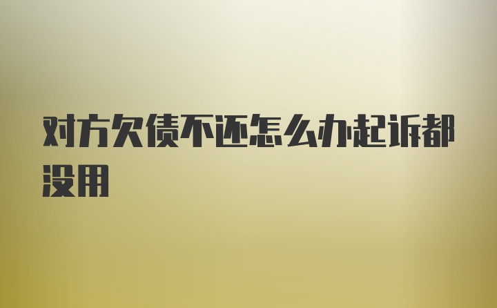 对方欠债不还怎么办起诉都没用