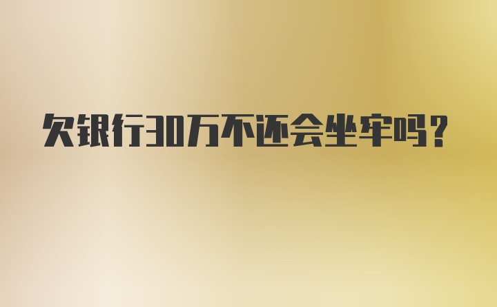 欠银行30万不还会坐牢吗?