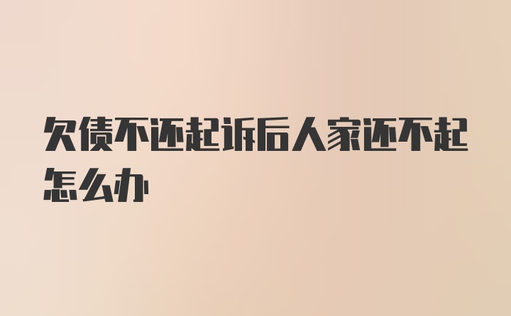 欠债不还起诉后人家还不起怎么办