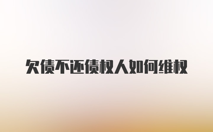 欠债不还债权人如何维权