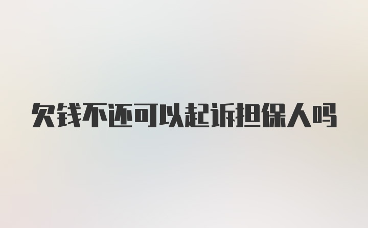 欠钱不还可以起诉担保人吗