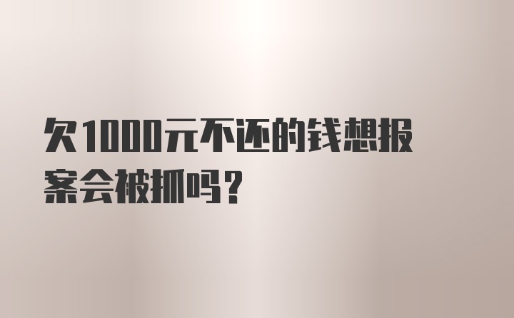 欠1000元不还的钱想报案会被抓吗？