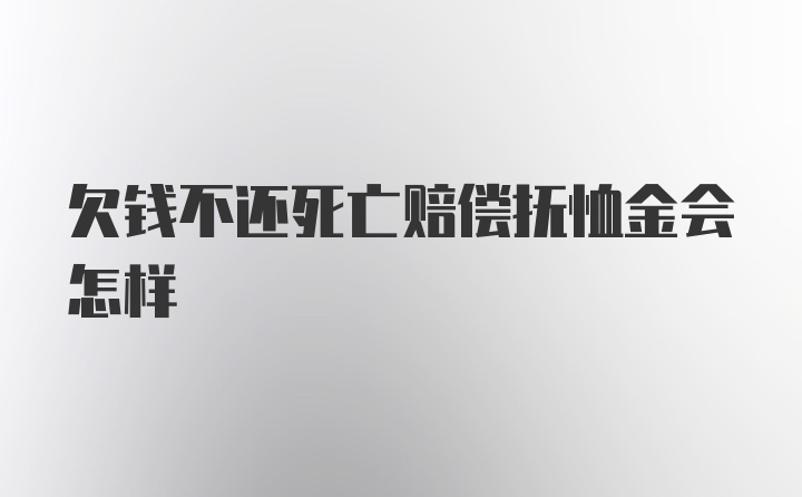 欠钱不还死亡赔偿抚恤金会怎样