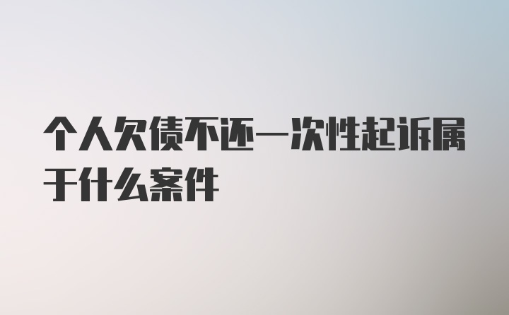 个人欠债不还一次性起诉属于什么案件