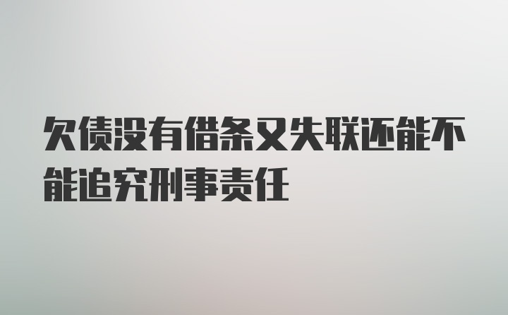 欠债没有借条又失联还能不能追究刑事责任