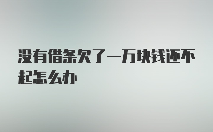 没有借条欠了一万块钱还不起怎么办