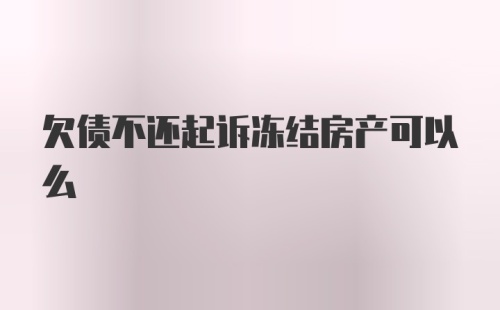 欠债不还起诉冻结房产可以么