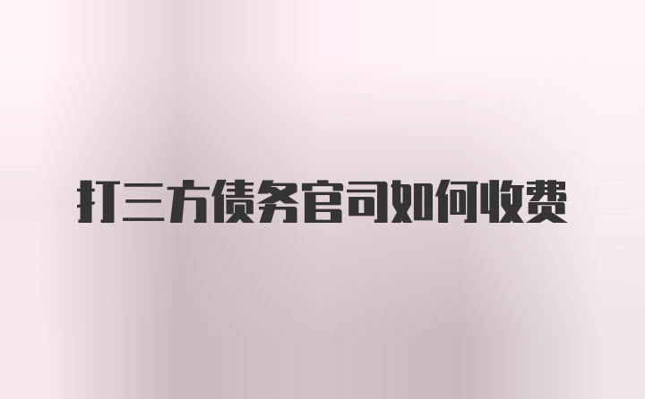 打三方债务官司如何收费