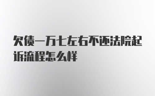 欠债一万七左右不还法院起诉流程怎么样