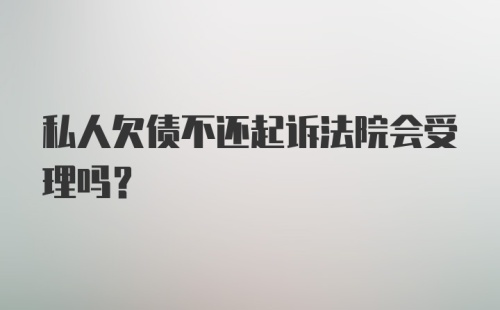 私人欠债不还起诉法院会受理吗？