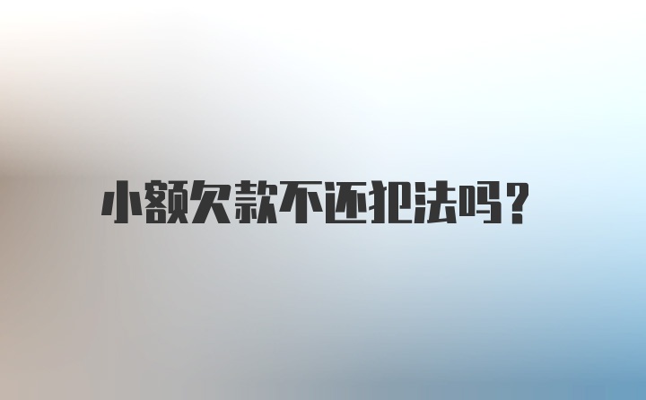 小额欠款不还犯法吗？