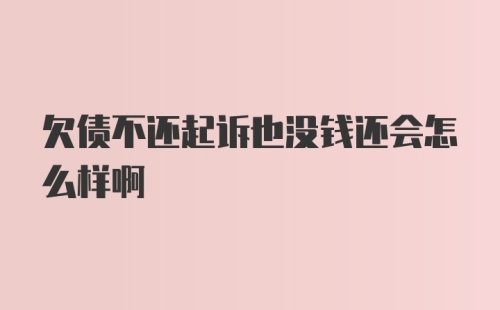 欠债不还起诉也没钱还会怎么样啊