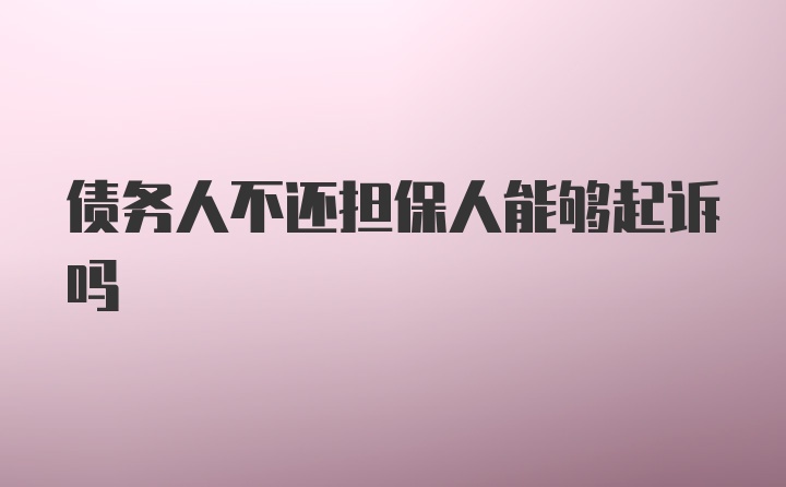 债务人不还担保人能够起诉吗