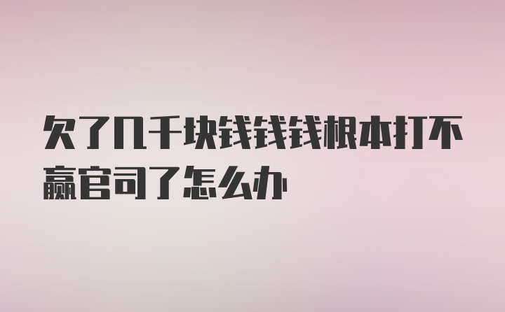 欠了几千块钱钱钱根本打不赢官司了怎么办