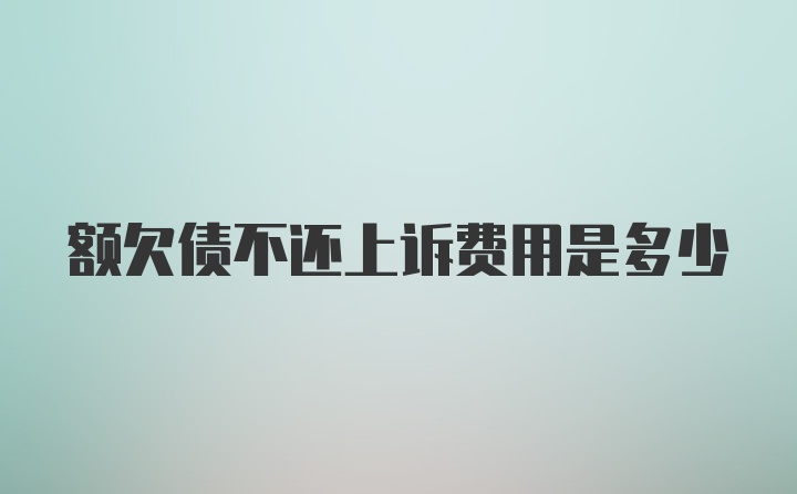 额欠债不还上诉费用是多少