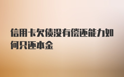 信用卡欠债没有偿还能力如何只还本金