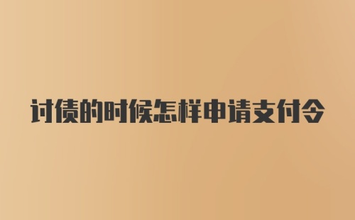 讨债的时候怎样申请支付令