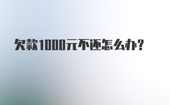 欠款1000元不还怎么办？