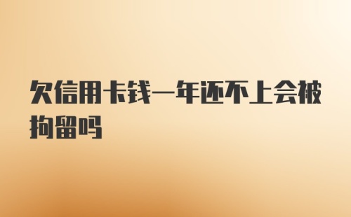 欠信用卡钱一年还不上会被拘留吗