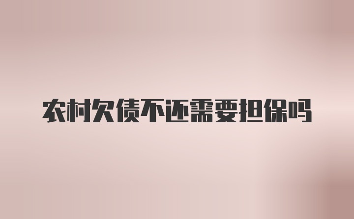 农村欠债不还需要担保吗