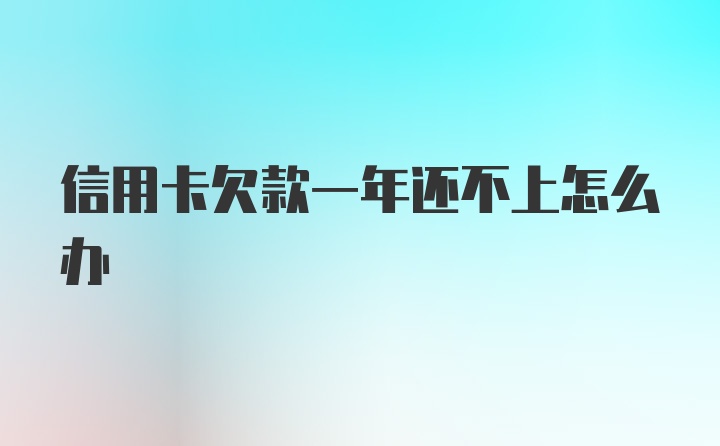 信用卡欠款一年还不上怎么办