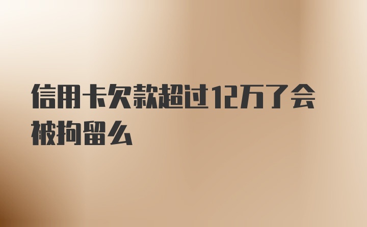 信用卡欠款超过12万了会被拘留么