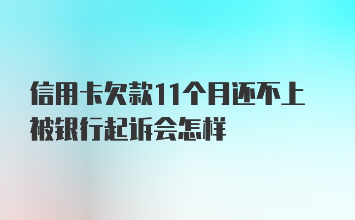 信用卡欠款11个月还不上被银行起诉会怎样