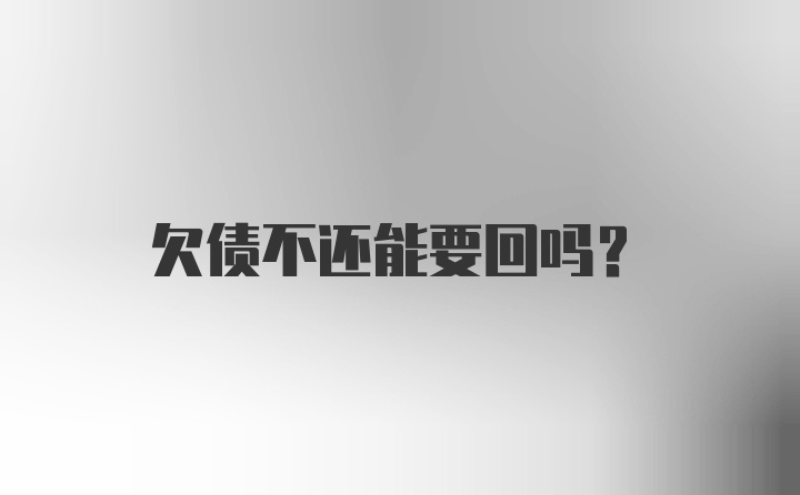 欠债不还能要回吗？