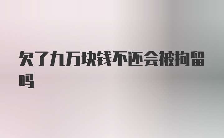 欠了九万块钱不还会被拘留吗