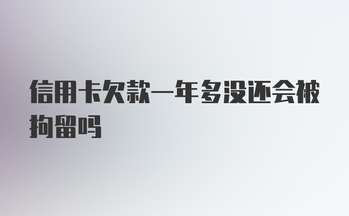 信用卡欠款一年多没还会被拘留吗