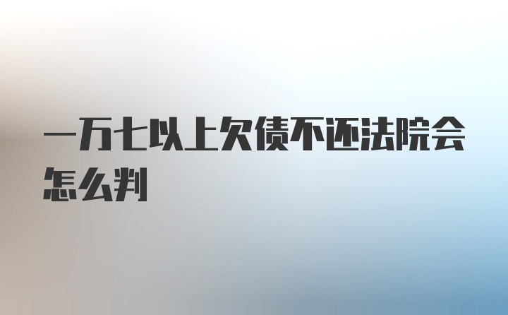 一万七以上欠债不还法院会怎么判