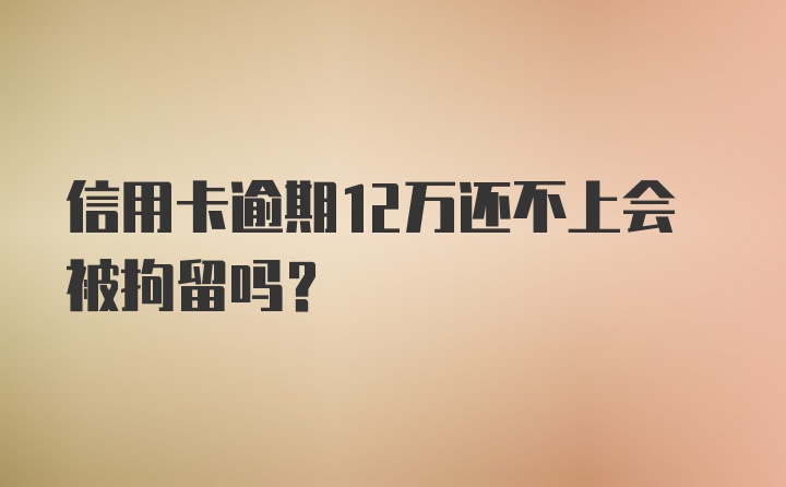 信用卡逾期12万还不上会被拘留吗？