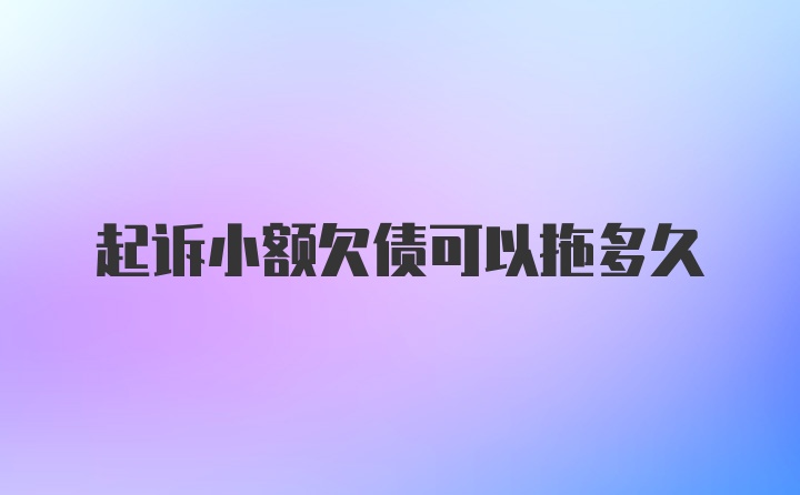 起诉小额欠债可以拖多久