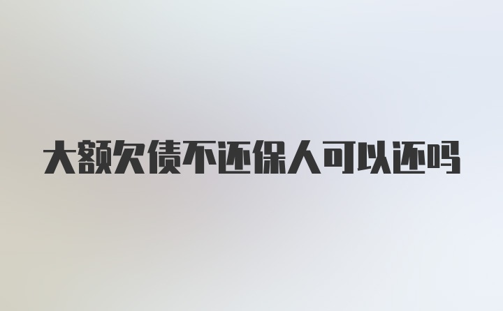 大额欠债不还保人可以还吗