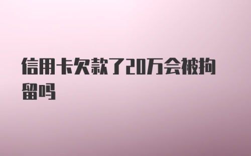 信用卡欠款了20万会被拘留吗