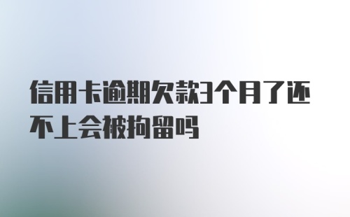 信用卡逾期欠款3个月了还不上会被拘留吗