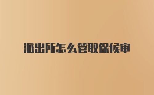 派出所怎么管取保候审