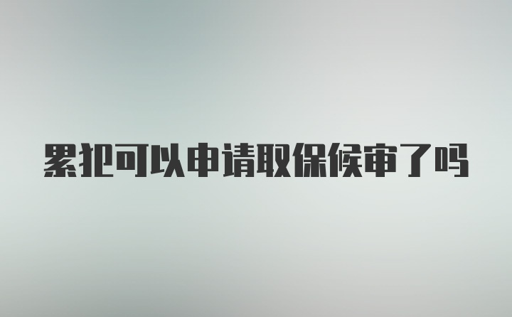 累犯可以申请取保候审了吗