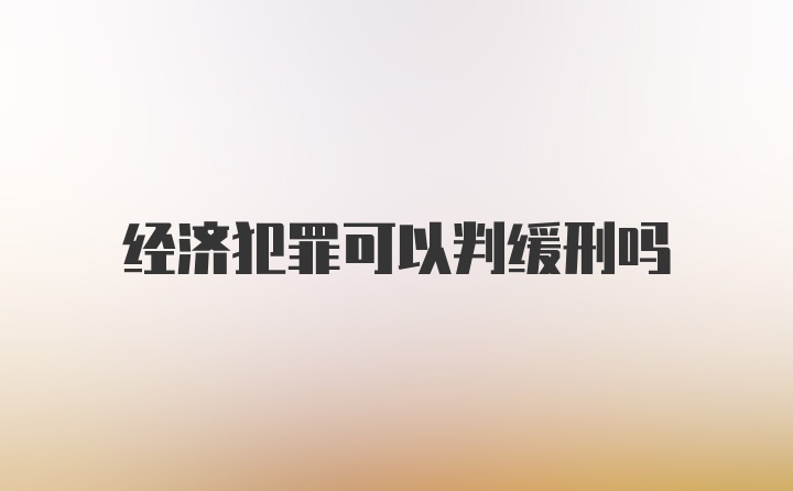 经济犯罪可以判缓刑吗