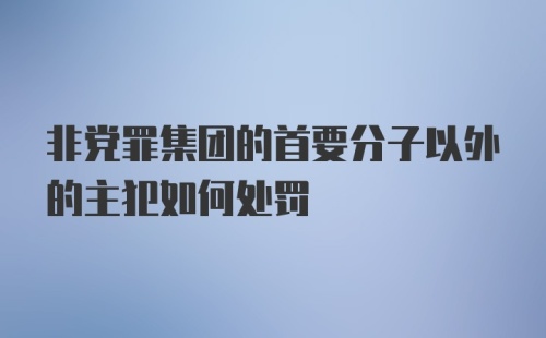 非党罪集团的首要分子以外的主犯如何处罚