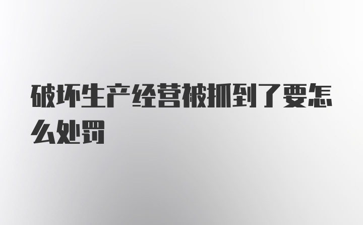 破坏生产经营被抓到了要怎么处罚