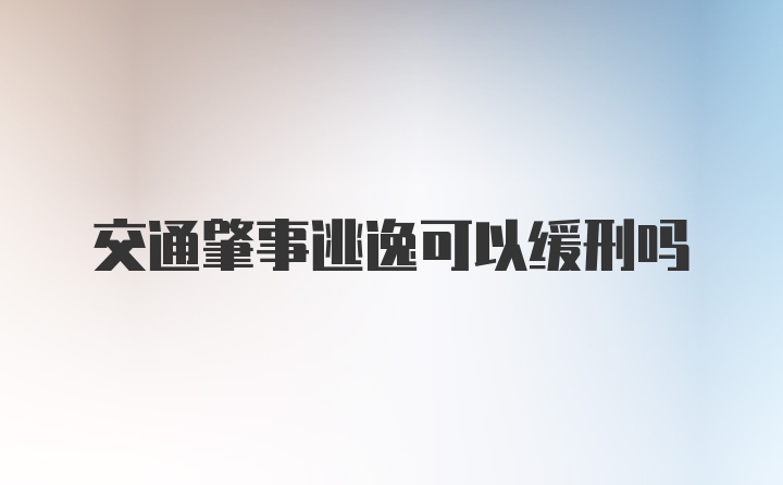 交通肇事逃逸可以缓刑吗