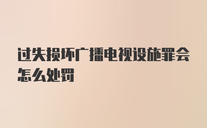 过失损坏广播电视设施罪会怎么处罚