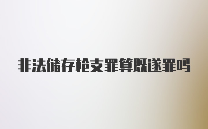 非法储存枪支罪算既遂罪吗