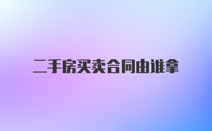 二手房买卖合同由谁拿