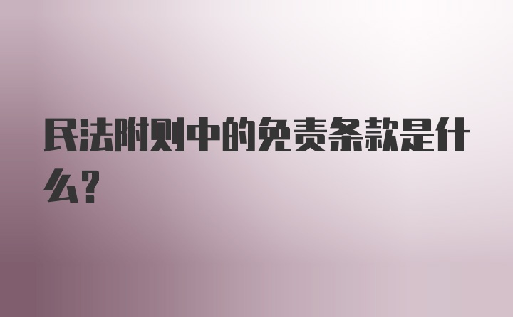 民法附则中的免责条款是什么？