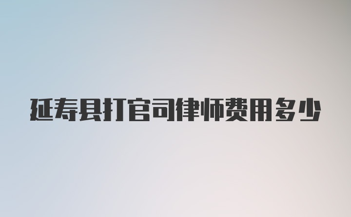 延寿县打官司律师费用多少