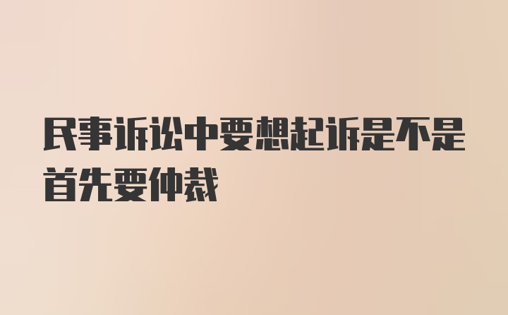 民事诉讼中要想起诉是不是首先要仲裁